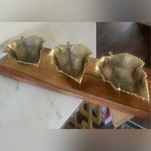 Gold Leaf-Shaped Decorative Bowls